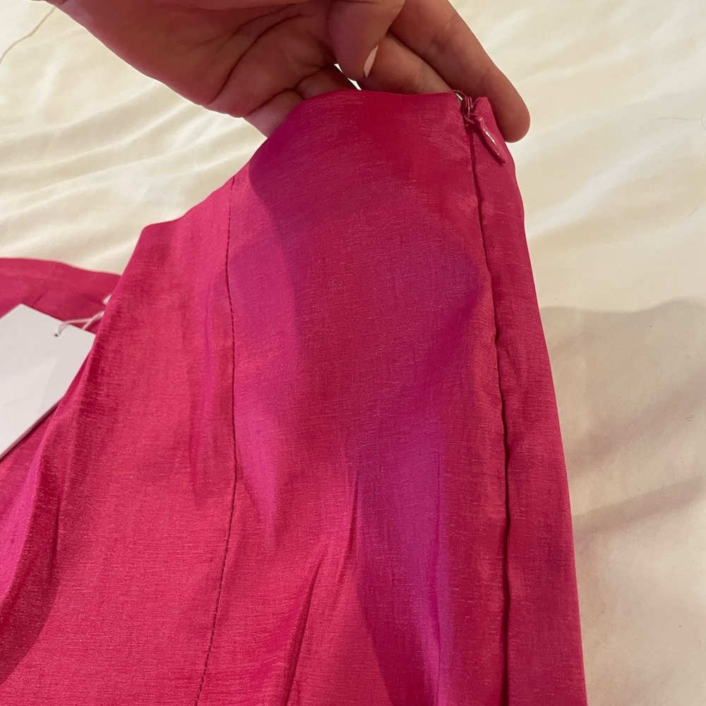 NWT Hosbjerg Elora High Waist Pink Flare Pants with Slit - Picture 4 of 4